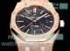 Swiss Replica OMF Frosted Gold Audemars Piguet Royal Oak 15400 Rose Gold Black Face Watch (3)_th.jpg